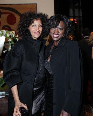 Tracee Ellis Ross and Viola Davis, both in black Sportmax dresses