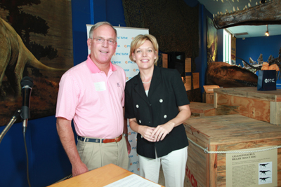 Craig Grant, president of PNC for Florida and Rachel Docekal, chief development and marketing officer for the South Florida Science Museum