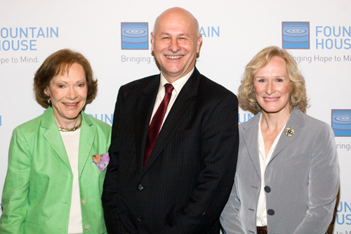 Rosalynn Carter, Fountain House President Kenn Dudek, and Glenn Close