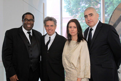 Guest performer Eric Owens, Scripps Honoree Elliot Goldenthal, Scripps Honoree Julie Taymor, and Master of Ceremonies Alfred Molina