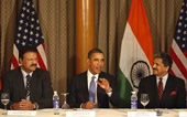 President Obama with Ajay Piramal of Piramal Enterprises & Anand Mahindra of Mahindra & Mahindra