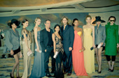 Lloyd Klein, Joshua Johnson (U-ee Founder www.U-ee.org ) and the Ford models after the luncheon. Photo by:  Natasha Calzatti 