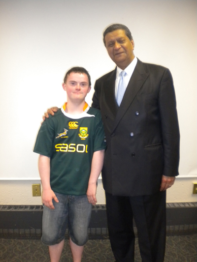 Brian Kidd, Gorey Community School ,Wexford, Ireland, Amir Dossal 