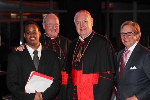 Amir Small; His Eminence, Timothy Michael Cardinal Dolan; His Eminence, Edward Cardinal Egan; Peter T. Grauer 