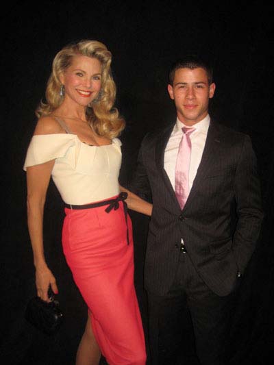 05-12 Honorees Christie Brinkley and Nick Jonas at the Inside Broadway's 2012 Broadway Beacon Awards. at the Hudson Theatre. 145 West 44th St. Monday night 06-04-12