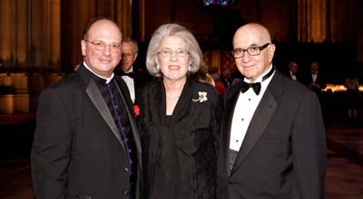 The Very Reverend Dr. James A. Kowalski, Dean of the Cathedral, event honorees Ellen and James Marcus