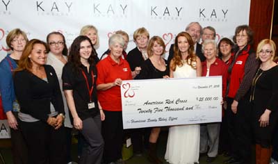 Jane Seymour with Red Cross Volunteers