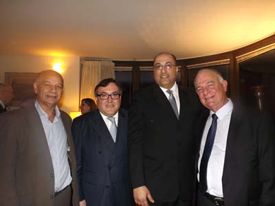 Moshe Alon, , Stan Steinreich, President & CEO, Steinreich Communications, Ambassador Ido Aharoni,  and Roni A. Einav 