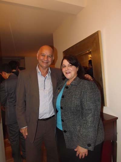 Moshe Alon and Francine Raubvogel, Chief of Staff, Bureau of the Consul General, Consulate General of Israel NY