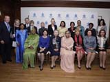 From left to right, Mr. Bob Wright (co-founder of Autism Speaks), Ms. Katie Wright (daughter of co-founders of Autism Speaks), H.E. the first lady of the Maldives Madame Ilham Hussain, Mr. Mike Lake and Jaden Lake, Her Excellency the wife of the Vice President of Nigeria Mrs. Amina Namadi Sambo, H.E. the wife of the minister of foreign affairs of Turkey Mrs. Sare Davutoglu, H.E. the first lady of Panama Mrs. Marta Linares de Martinelli, H.E.the spouse of the foreign minister of Serbia Mrs. Natasa Jeremic , H.E Mrs. Ban Soon-taek (wife of UNSG), Ms. Saima Wazed Hossain (daughter of prime minister Bangladesh), H.E. the prime minister of Bangladesh Sheikh Hasina, Her Excellency the first lady of Guyana Mrs. Deolatchmee Ramotar, Mrs. Suzanne Wright (co-founder Autism Speaks), Her Excellency the spouse of the prime minister of St. Vincent and the Grenadines Mrs. Eloise Gonsalves, H.E. Dr. Liri Berisha spouse of prime minister of Albania,  Her Excellency the first lady of Namibia Mrs. Penehupifo Pohamba, HE the first lady of Albania Mrs. Odeta Mishani (front row), and HE the spouse of the prime minister of Croatia Mrs. Sanja Music.Photo by: Matt Greenslade