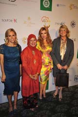 Tory Burch, Madame Oktiniwati Ulfadariah Hatta Rajasa (Founder of Cita Tenun Indonesia), Evie Evangelou, and Martha Stewart. Photo by: Chance Yeh