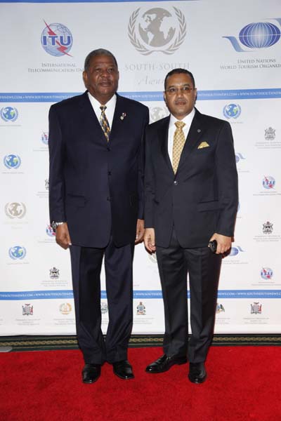 The Honourable Dr. W. Baldwin Spencer, Prime Minister of Antigua and Barbuda, with H.E. Ambassador Francis Lorenzo