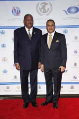 The Honourable Dr. W. Baldwin Spencer, Prime Minister of Antigua and Barbuda, with H.E. Ambassador Francis Lorenzo.