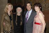 Fiona, Eric and Susan Rudin thank Willie Nelson for his support of "Cabaret for a Cause" to benefit the Intrepid Fallen Heroes Fund immediately after the sold out show at the Four Seasons. 