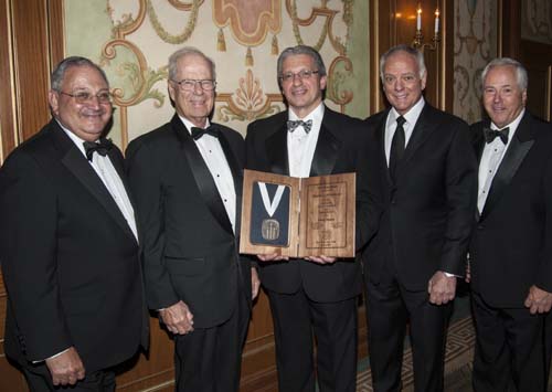 Steven Golub, Dr. Thomas Fahey, Jr., Frank DAmelio, Frank Calamari, John Gambling.  Photo by:  Patrick McMullan