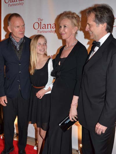 Sting ,Georgia Hannock,Trudie Styler and Honoree Artist Stephen Hannock.  Photo by:  Rose Billings