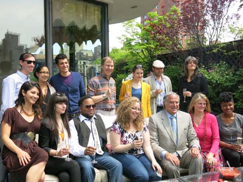  Drama League Directors Project Brunch - Back Row: Will Detlefsen, Nicole Watson, Danny Sharron, Roger Danforth, Louisa Proske, Alexandru Mihail, Pam MacKinnon Front Row: Lian Walden, Elizabeth Carlson, Raphael Massie, Samantha Saltzman, Stewart F. Lane, Bonnie Comley, Jamila Redd