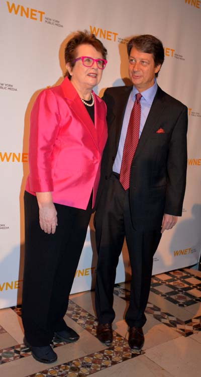  Billie Jean King and Neal Shapiro CEO WNET.  Photo by:  Rose Billings/Blacktiemagazine.com