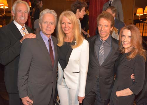 Steve Simon, Michael Douglas, Blaine Trump, Jerry and Linda Bruckheimer