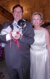 Joe Bowerman, Katherine Coyne, Chief Executive Officer, Animal Medical Center  and Snoot.  Photo by:  Joyce brooks/Blacktiemagazine.com