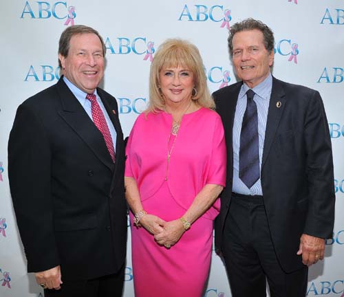 Mike Wall, Acting President & CEO of JWCI and Provident at Saint Johns Health Center; Gloria Gebbia, President of ABCs; Patrick Wayne, Chairman of the Board, JWCI.  Photo by:  Vince Bucci