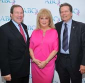 Mike Wall, Acting President & CEO of JWCI and Provident at Saint Johns Health Center; Gloria Gebbia, President of ABCs; Patrick Wayne,Chairman of the Board, JWCI.  Photo by:  Vince Bucci 