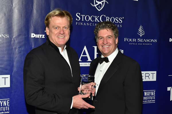  Marcel Loh, President & CEO of Providence Saint Johns Health Center and the John Wayne Cancer Institute (right) presented the Spirit of Hope Award to Patrick Byrne, founder & CEO of Overstock.com (left)