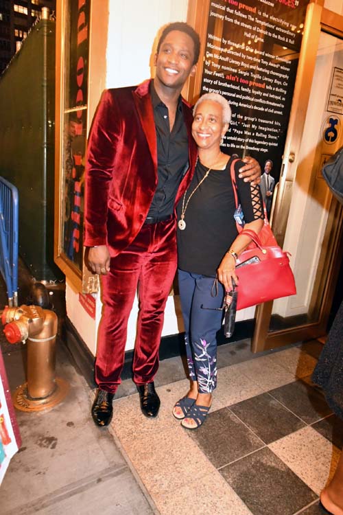 cast member Jelani Remy who plays Eddie Kendricks outside the theatre.  Photo by:  Rose Billings/Blacktiemagazine.com