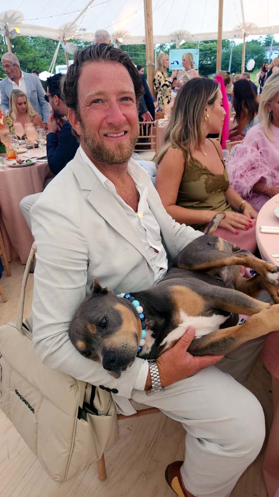 Dave Portnoy and his Rescue pup Miss Peaches .  Photo by: Rose Billings/Blacktiemagazine.com