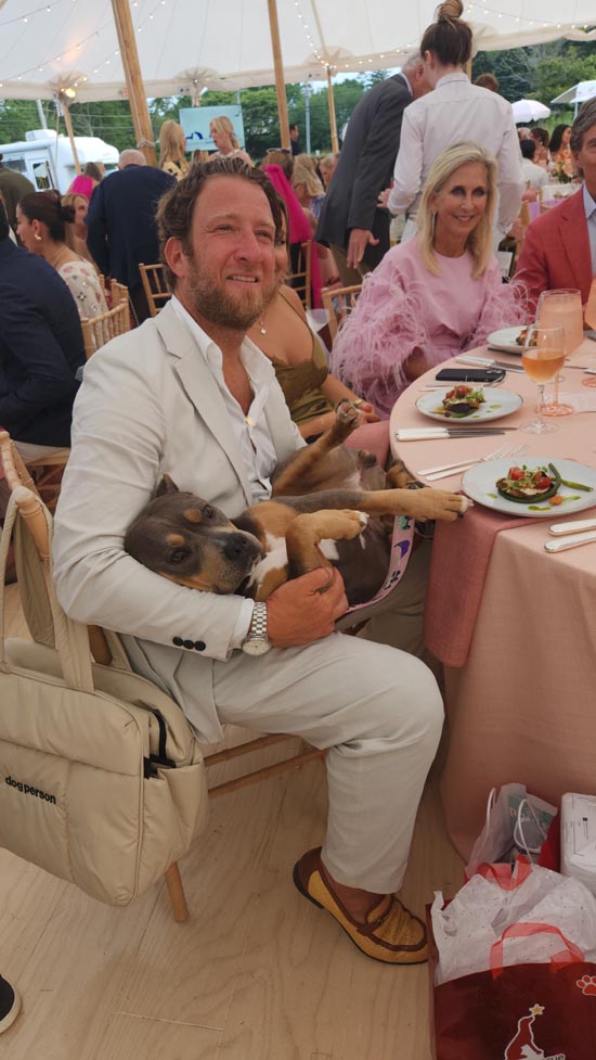 Dave Portnoy and his Rescue pup Miss Peaches, Cathy Bissell . Photo by: Rose Billings/Blacktiemagazne.com