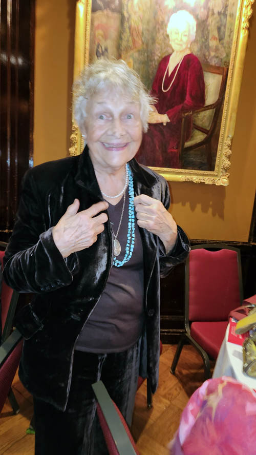 Estelle Parsons in front of portrait Helen Hayes. Photo by: Rose Billings/Blacktiemagazine.com