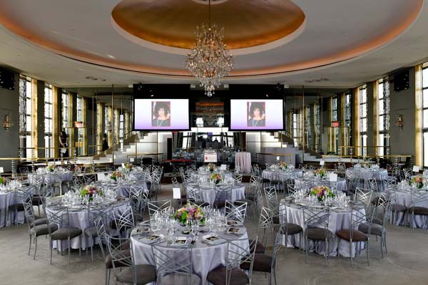 An interior view of The Rainbow Room before The Elizabeth Taylor AIDS Foundation New York Dinner at The Rainbow Room 