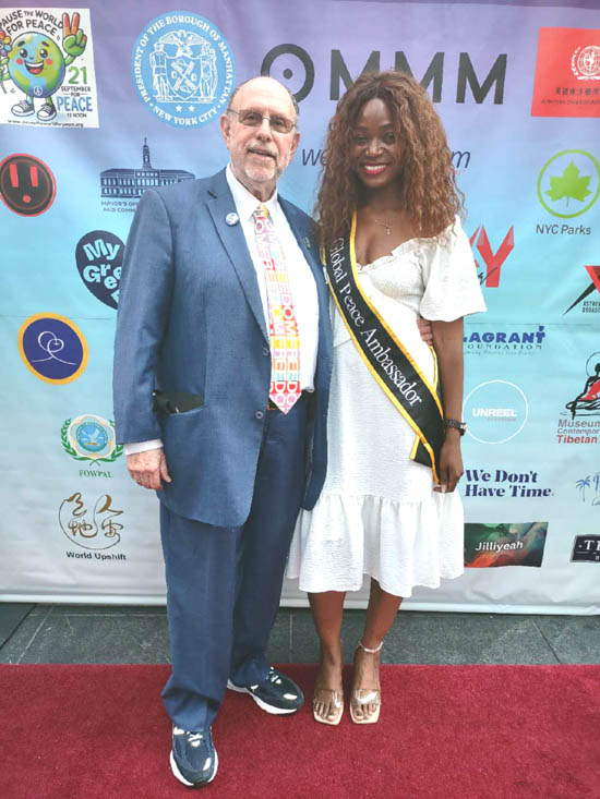 Paul Sladkus, Francine Mbvoumbo, Global Peace Ambassador, 