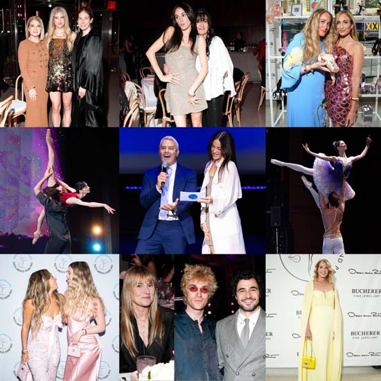 Martha Hoover, Sarah Hoover, Colby Mugrabi, Melanie Hamrick, Larissa Saveliev (YAGP Founder) Libby Klein, Marcella Hymowitz, Andy Cohen and Melanie Hamrick Host YAGP Gala Rebecca Hessel Cohen (LoveShackFancy), Katie Haralson, Amy Astley, Harrison Ball, Zac Posen, Candace Bushnell