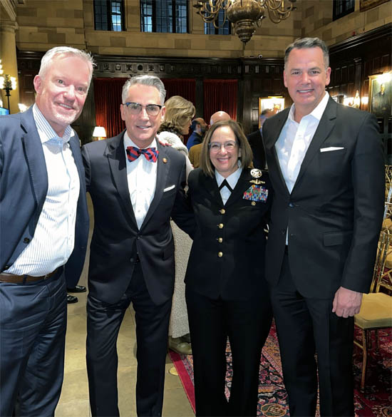  Phil Berg,  William Kapfer, Ryan and Four-Star Admiral  Lisa Franchetti Chief of Naval Operations and  Eric Baker,Photo by: rose billings black tie international magazine