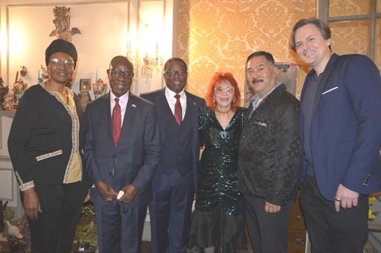 Dr. Adaeke Okika, Ambassador Sidique Wai, Ambassador Milambo, Dr. Judy Kuriansky, Winston Hatta, Nolan Doran