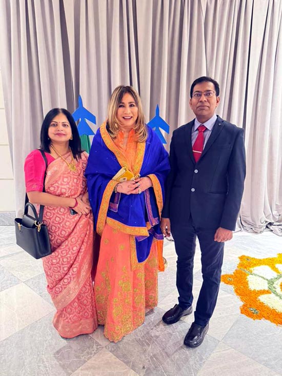 Pragya Singh ( head of Consulate affairs) Meera Gandhi and Singh
