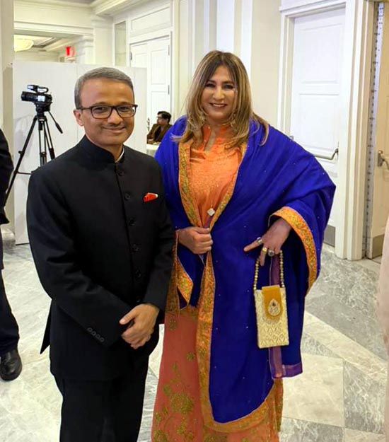 Meera Gandhi with Ambassador Pradhan