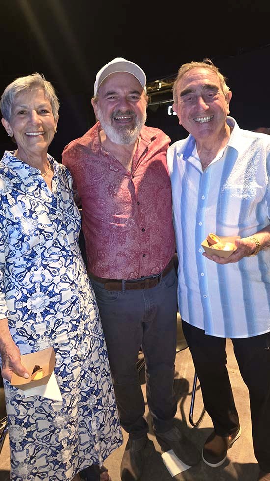 Producer Josh Gladstone getting a joyous greetings from his parents