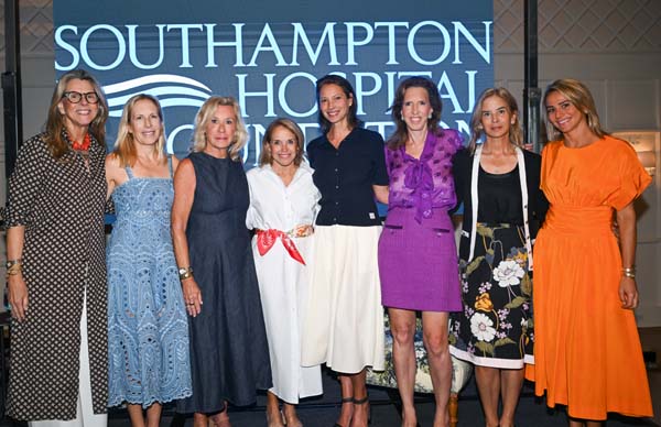 East_Hampton_Emergency_Fund_Department_Luncheon_ main_photo_Chairs Mary Margaret Trousdale, Kate Davis, and Hollis Forbes with moderator Katie Couric, guest speaker Christy Turlington Burns, and Chairs Liz Lange, Jill Davis, and Kristin Douglass