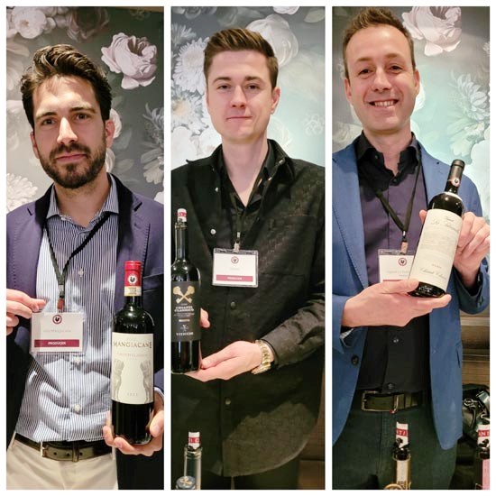 Gloria Cressler wine tasting, Cosimo Valenti,Winery Manager, Villa ManGiacane , Alessandro Zanette, Estae Manager, La Selvanella