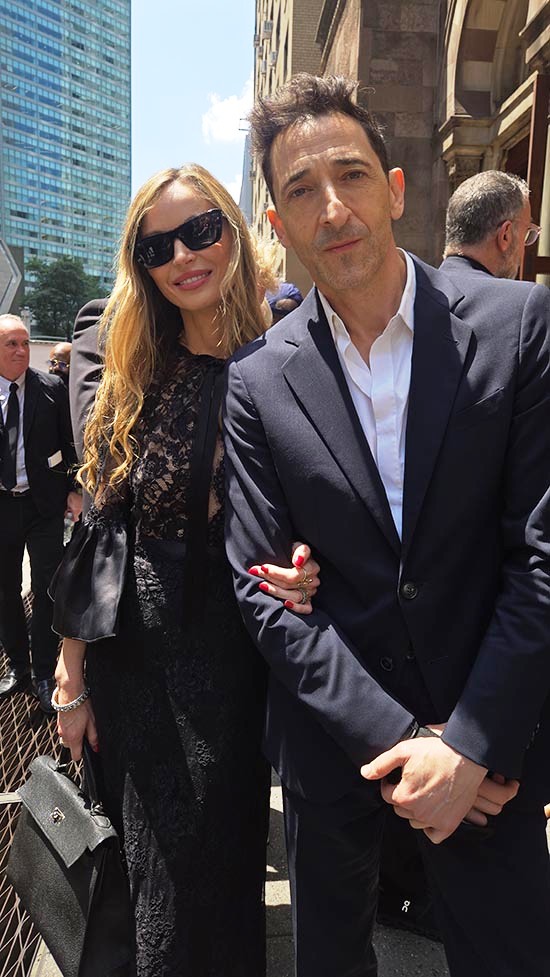 Adrien Brody and Georgina Chapman leaving Central Synagogue