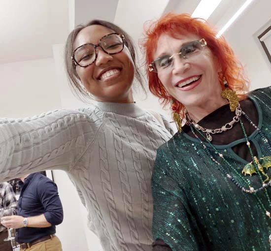 Clare Bow Theatre social media lead Celese and Dr. Judy Kuriansky