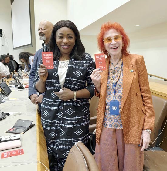 Africa Day at the UN, Dr Judy with Fatou Sombie Kabore,