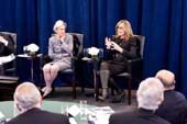 Panelists Shelly Lazarus, Ogilvy & Mather and Angela Ahrendts, Burberry.  Committee Encouraging Corporate Philanthropy Board of Boards CEO Conference in New York, NY on International Corporate Philanthropy Day, February 27, 2012. Photo by Paul Morse © 2012