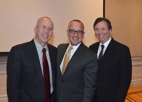  Executive Director Paul Schwendener and Board member Mark McCampbell and Music Director Gerard Schwarz. Photo by:  Annie Watt