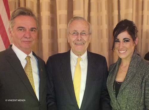 Bob Lawrence, Donald Rumsfeld & Jennifer Lawrence Photo by:  Vincent Menza