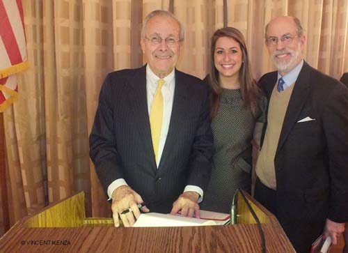 Donald Rumsfeld., Liz Gaffney & Frank Gaffney Jr. Photo by:  Vincent Menza