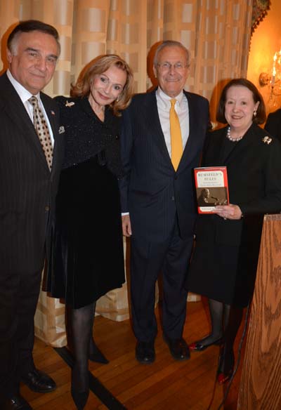  Tony Lo Bianco, Ronnie Perl Library Chair, Donald Rumsfeld , Catherine Lenihan.  Photo by:  Rose Billings