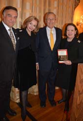 Tony Lo Bianco, Ronnie Perl Library Chair, Donald Rumsfeld Catherine Lenihan.  photo by:  Rose Billings